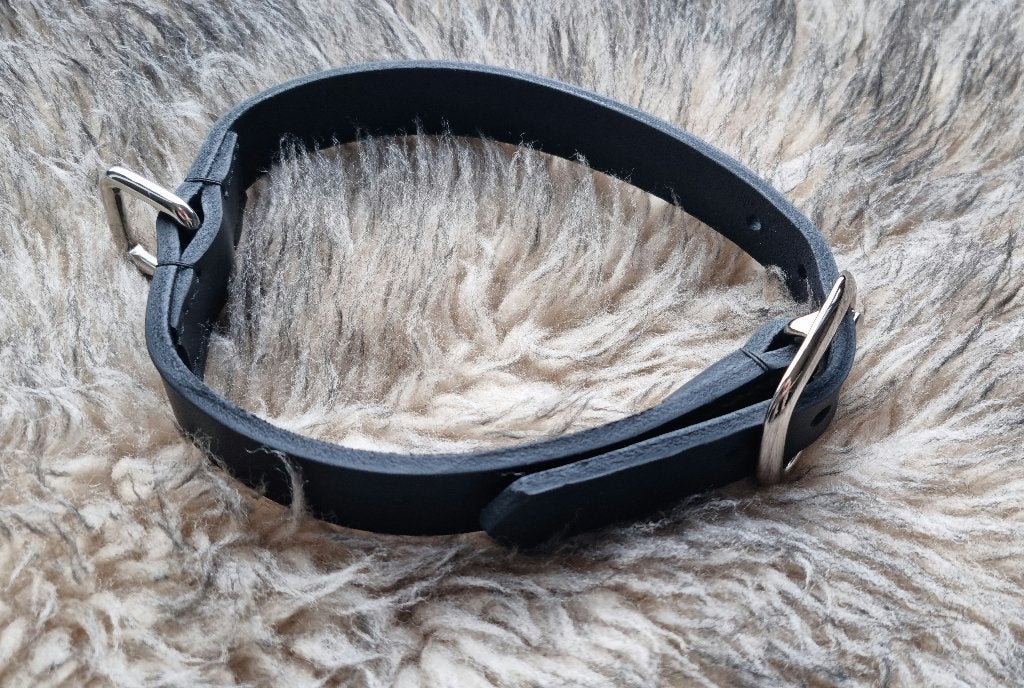Mooie handgemaakte kwalitatief leren zwarte hondenhalsband, Ophalen of Verzenden, Handgemaakt, Nieuw
