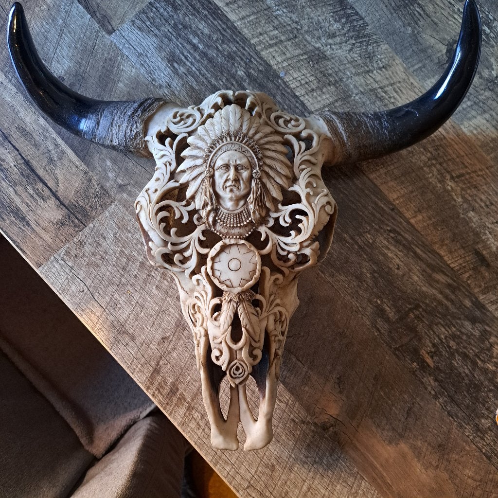 Schedel, Decoratieobject, Zo goed als nieuw, Kunststof, Met ophangsysteem