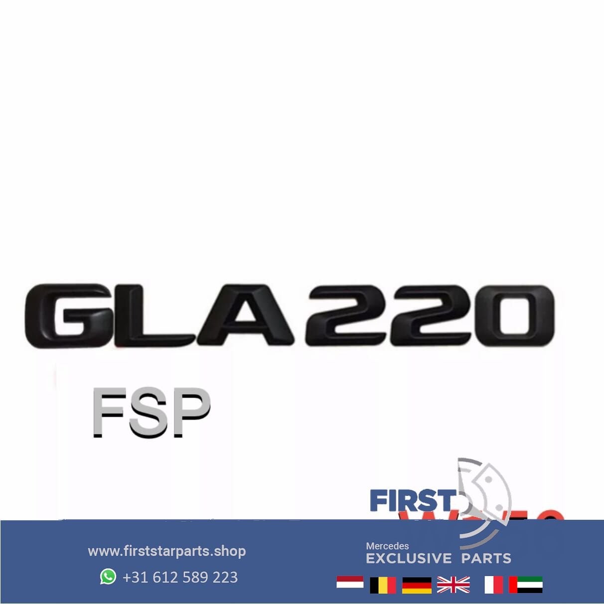 W156 GLA220 LOGO ZWART Mercedes GLA EMBLEEM 220 LETTERS / GL, Arrière, Utilisé, -, -