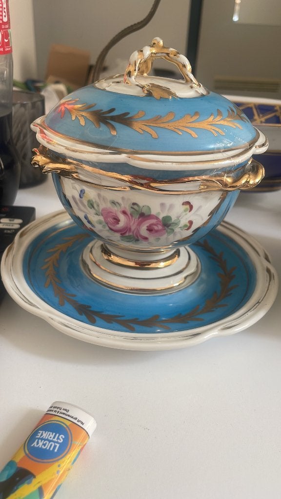 Tasse à potage porcelaine Limoges, Paris ?, Antiquités & Art, Enlèvement ou Envoi