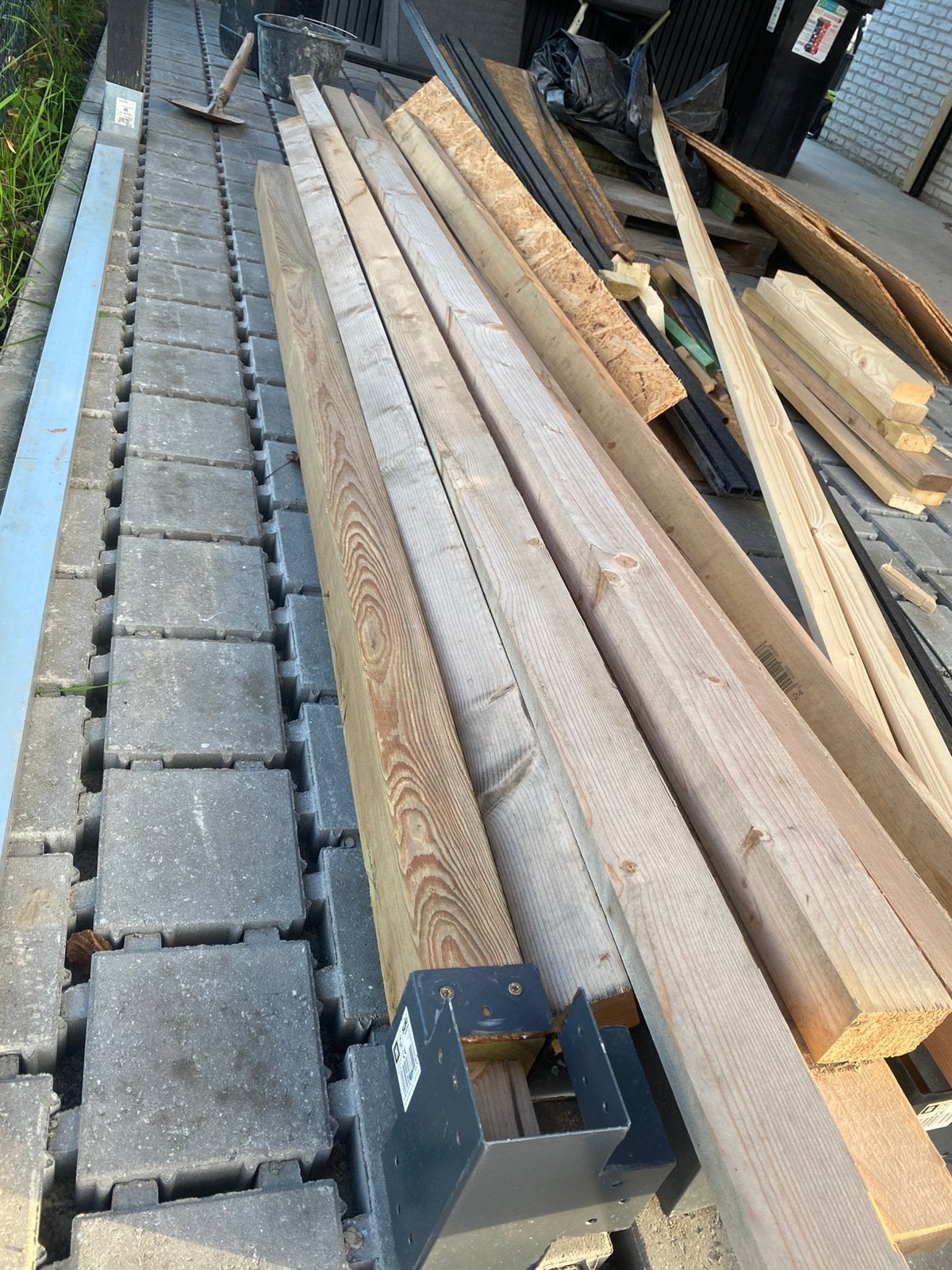 Houten palen, Tuin en Terras, Ophalen, Zo goed als nieuw, Palen
