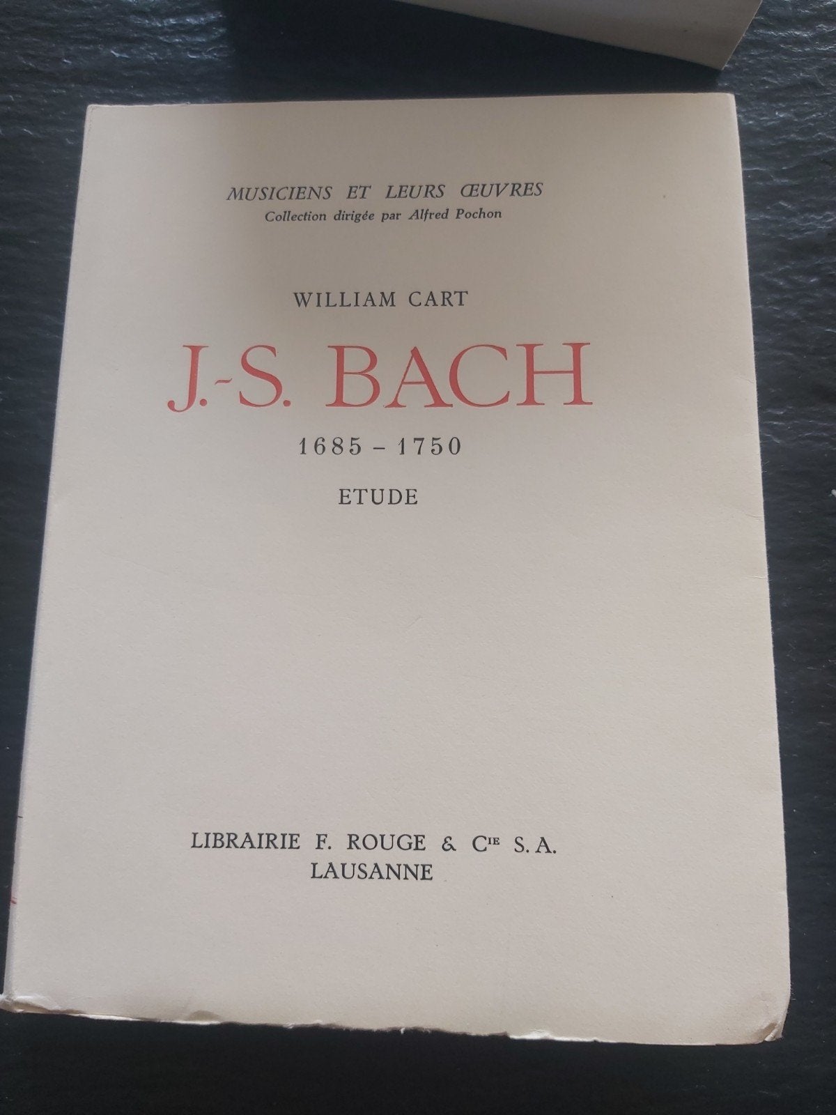 J.-S. Bach 1685-1750 : Étude - William Cart, Boeken, Gelezen, Non-fictie, William Cart, Ophalen of Verzenden