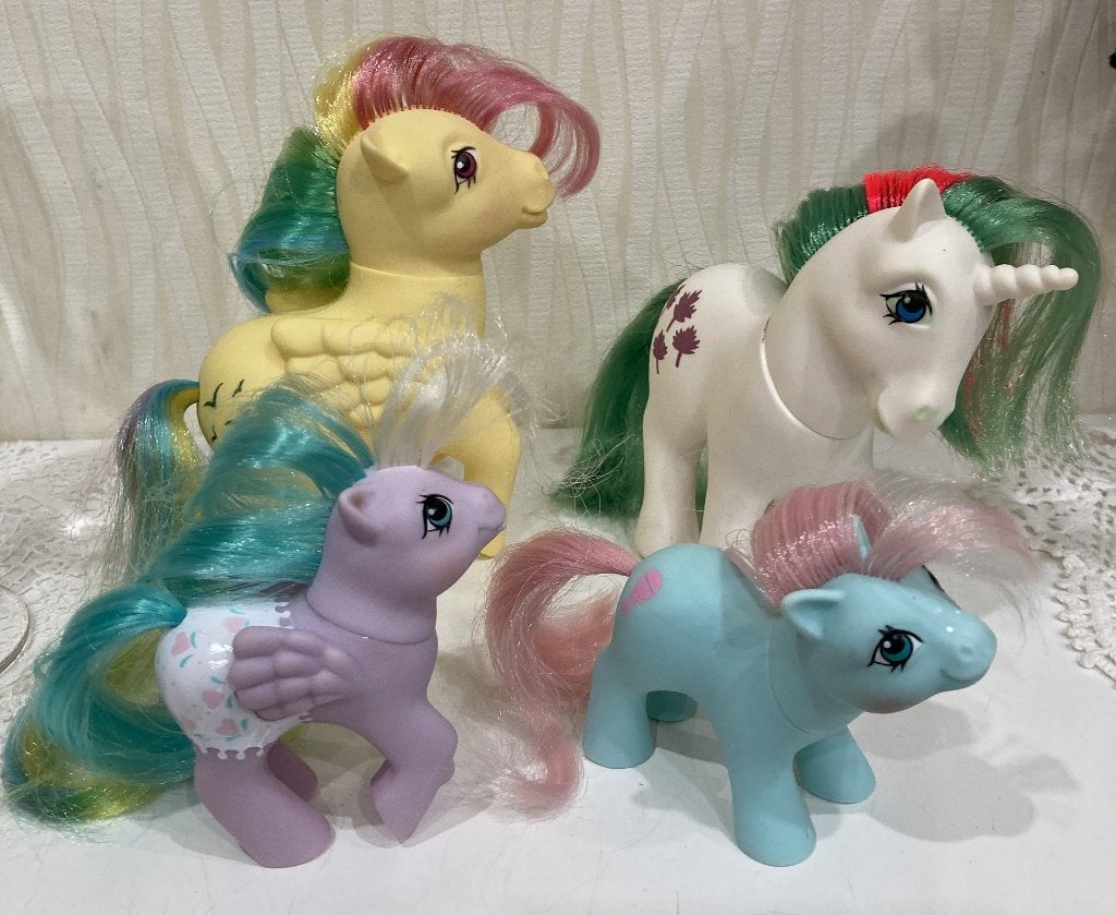 zolderopruiming: 4 oude my little pony's uit de jaren 80, Kinderen en Baby's, Speelgoed | My Little Pony, Ophalen of Verzenden