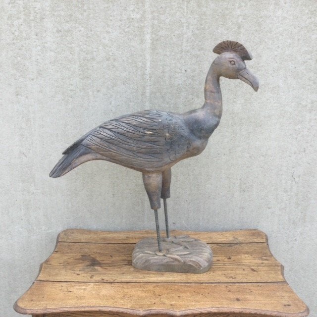 Houten vogel, Antiek en Kunst, Ophalen, Hout, Beeld, Vogel