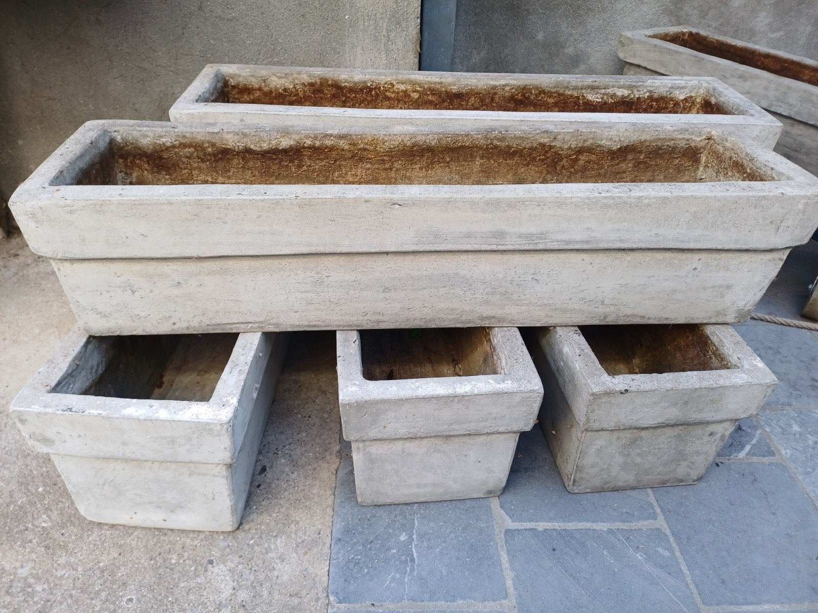 zware betonnen bloembakken, Tuin en Terras, Bloembakken en Plantenbakken, Ophalen