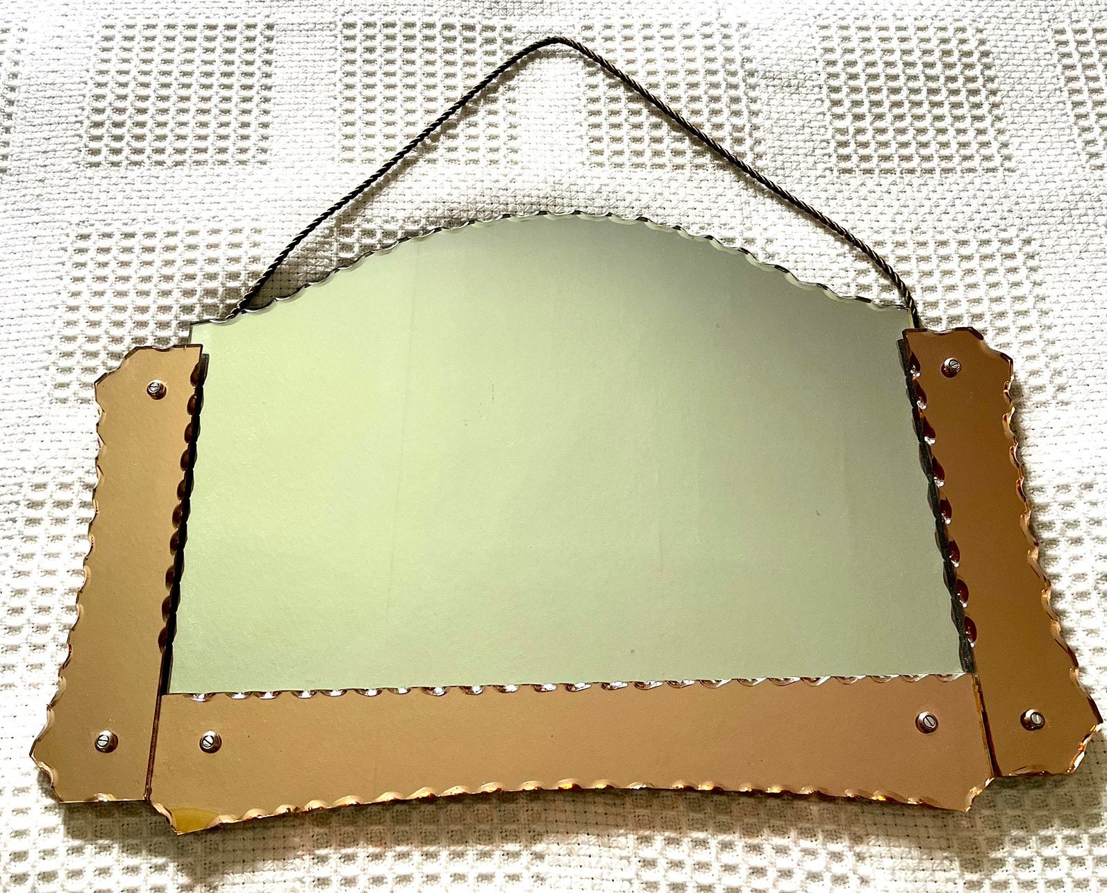 Miroir vintage années 50 – à suspendre, état soigné, Enlèvement, Rectangulaire, 50 à 100 cm, Moins de 100 cm