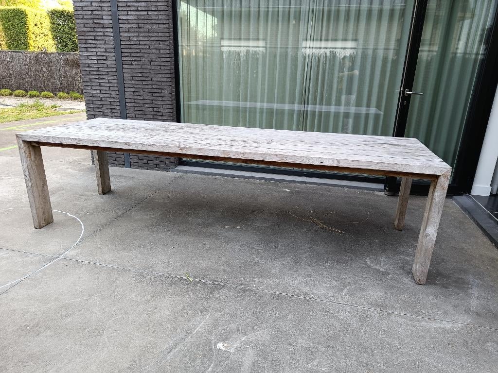 Tuintafel teak 3meter, Ophalen, Gebruikt, Rechthoekig, Hout