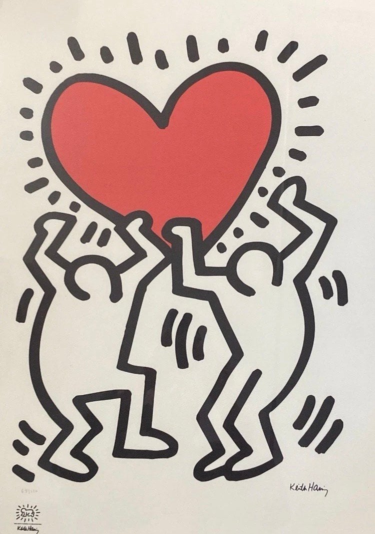 Keith Haring : lithographie 50 par 70 cm, Enlèvement ou Envoi, Lithographie