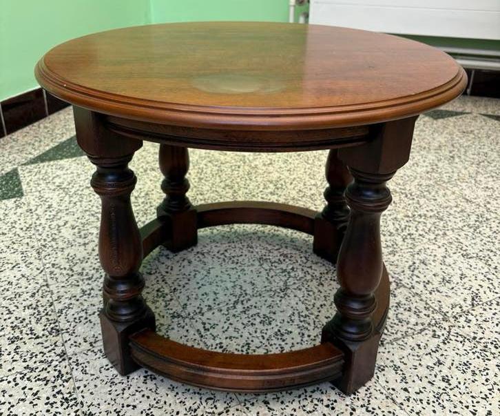 Massief houten salontafel / bijzettafel – klassieke stijl, Antiek en Kunst, Ophalen