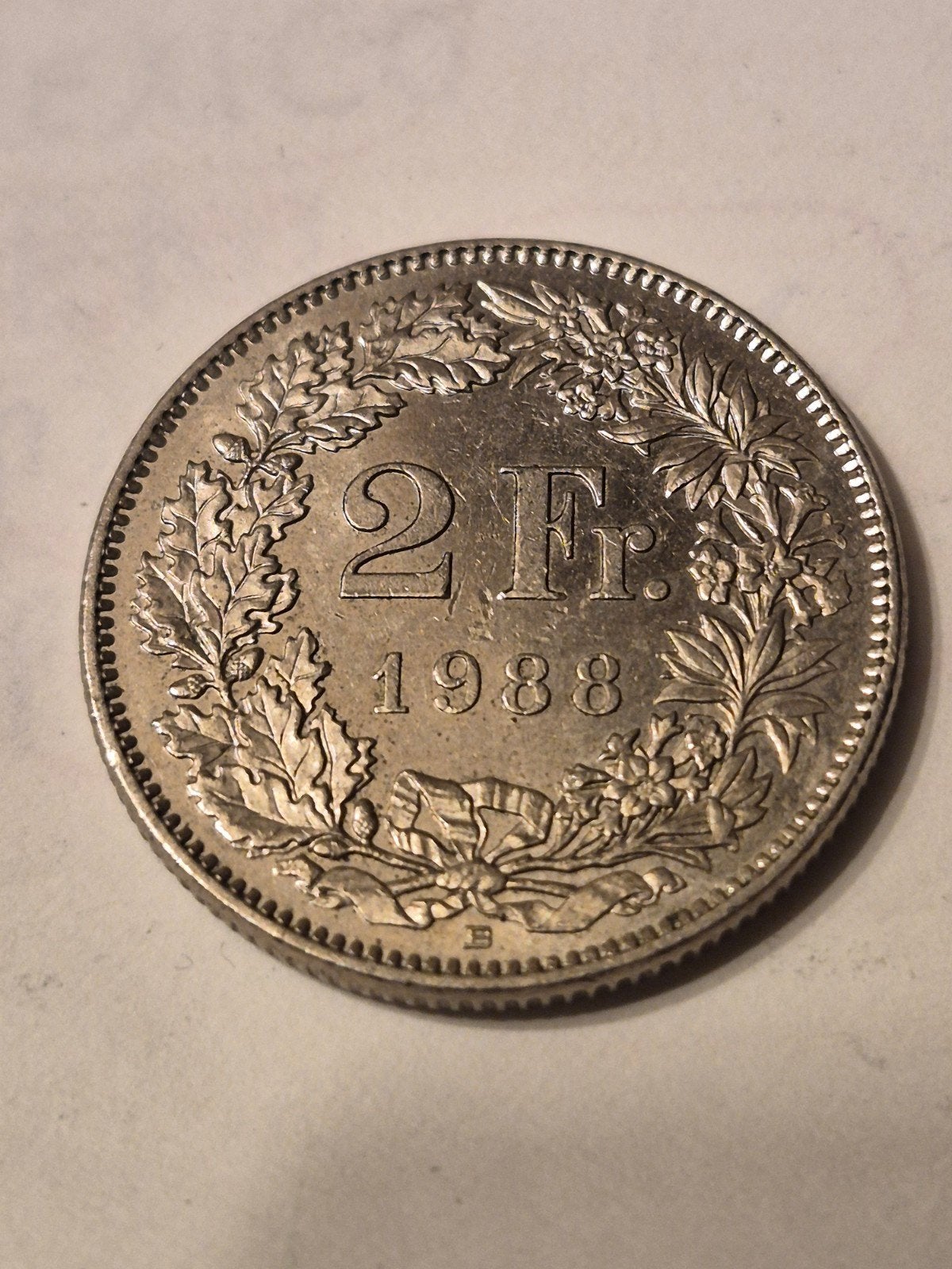 2 frank 1988 B van Zwitserland medailleslag, Ophalen of Verzenden