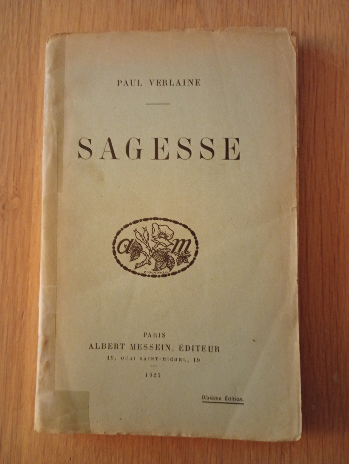 Antiek Poëzieboek (1925) – Paul Verlaine: Sagesse (Parijs), Enlèvement, Utilisé, Paul Verlaine