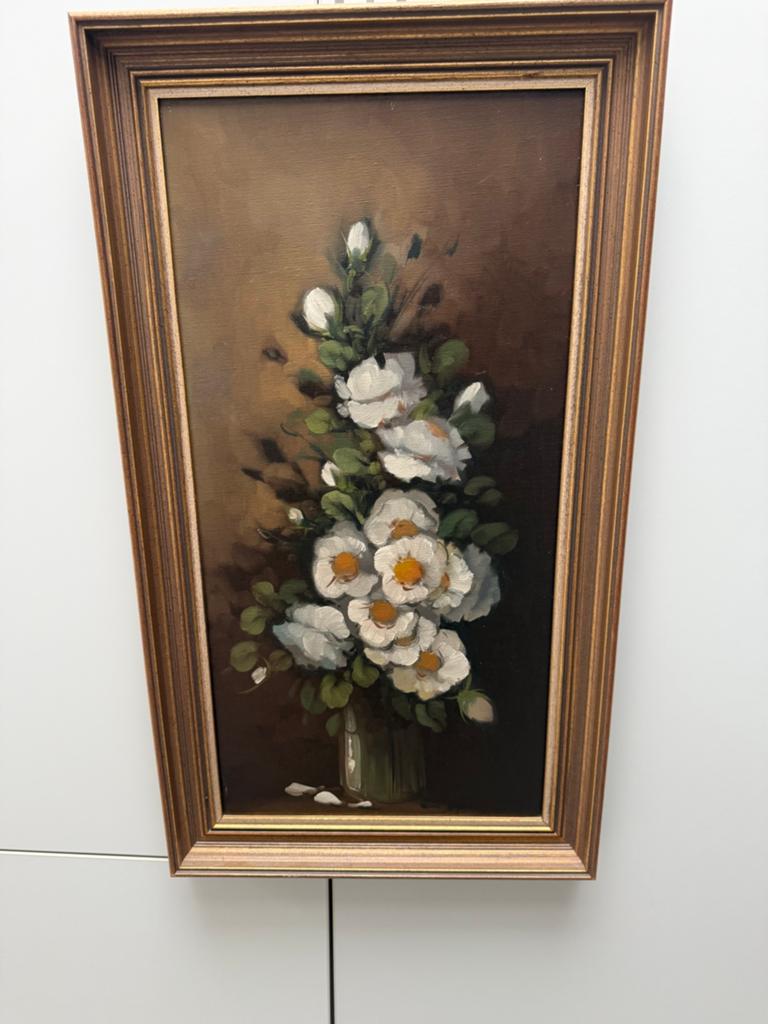 Belle peinture florale dans un cadre en bois, Enlèvement