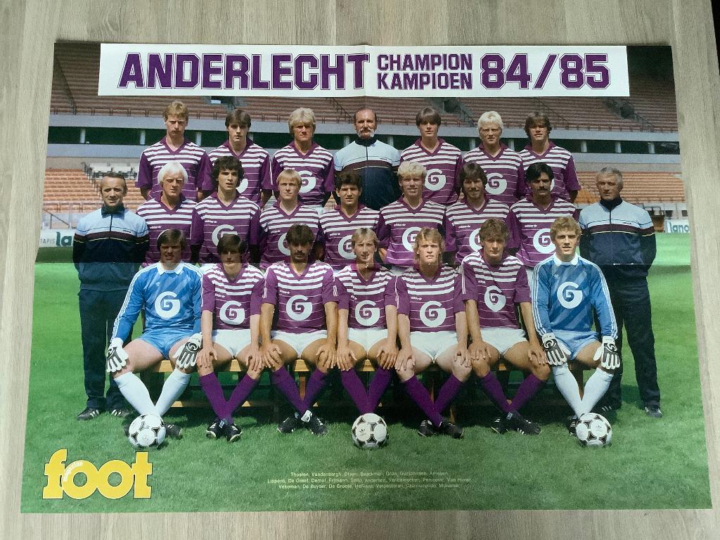 Poster RSC Anderlecht Kampioen 1984-1985, Verzamelen, Ophalen of Verzenden, Zo goed als nieuw, Poster, Plaatje of Sticker