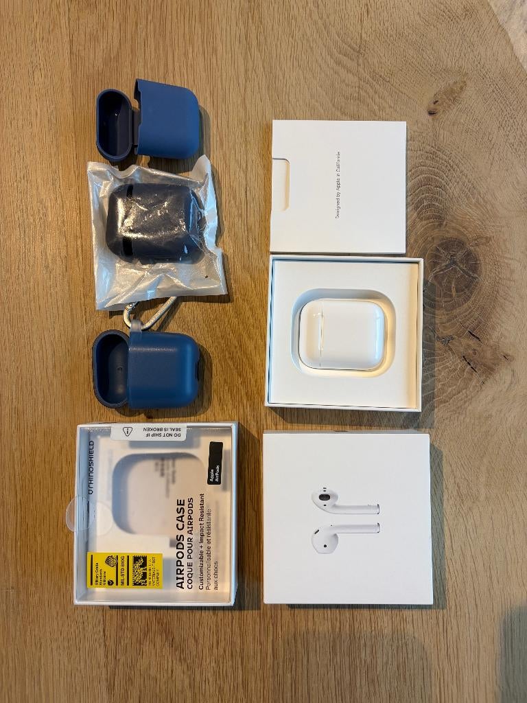 Apple AirPods 2 – Boîtier de charge filaire – 45€, Télécoms, Comme neuf, Bluetooth, Blanc, Intra-auriculaires (Earbuds)