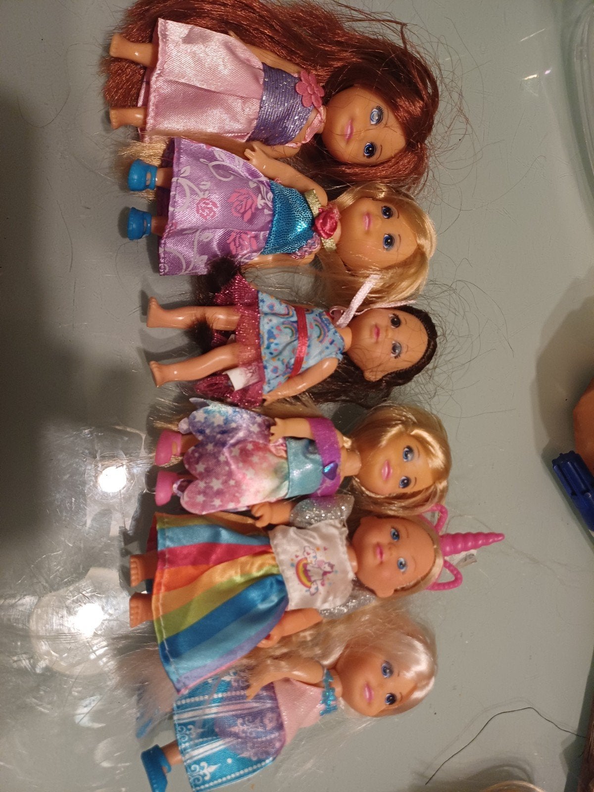 setje van 5 kleinere poppetjes, Kinderen en Baby's, Speelgoed | Poppen, Ophalen of Verzenden