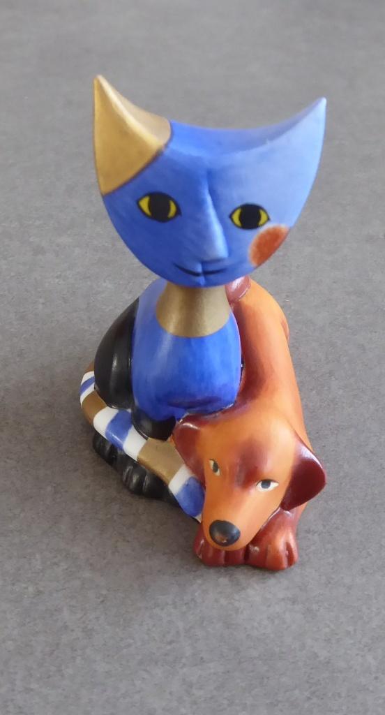 Goebel katten/hondenset „Bella & Oskar”-gesigneerd-7 cm hoog, Ophalen of Verzenden, Zo goed als nieuw