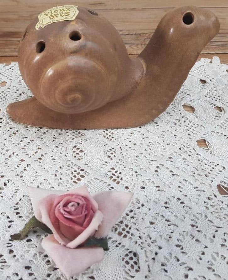 Vintage Franse Vieux gres slak, cocktailvorkjes houder, Ophalen of Verzenden