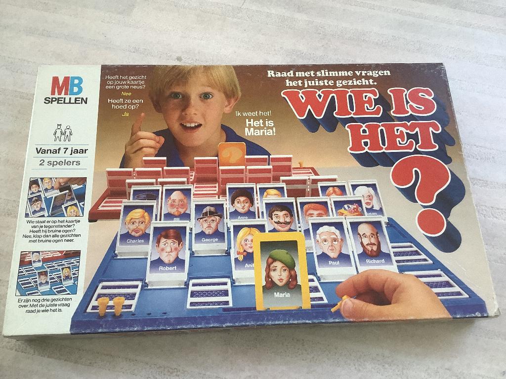 Spel “Wie is het?”, Een of twee spelers, Ophalen, Zo goed als nieuw, MB spelen