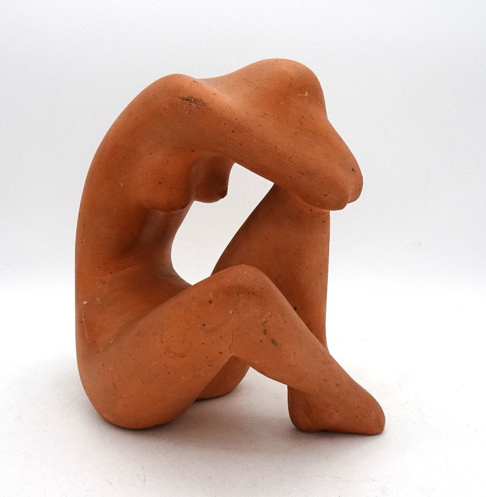 STATUE EN CÉRAMIQUE ARTHUR VERMEULEN NU VINTAGE 1967, Statue, Pierre ou céramique, Moins de 20 cm, Europe