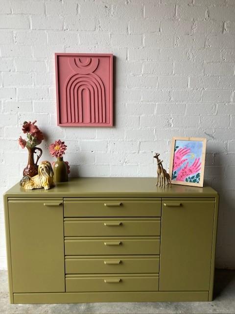 Vintage Hülsta dressoir commode jaren 70/80 (restyled), Ophalen of Verzenden, Zo goed als nieuw, 25 tot 50 cm, Met deur(en)
