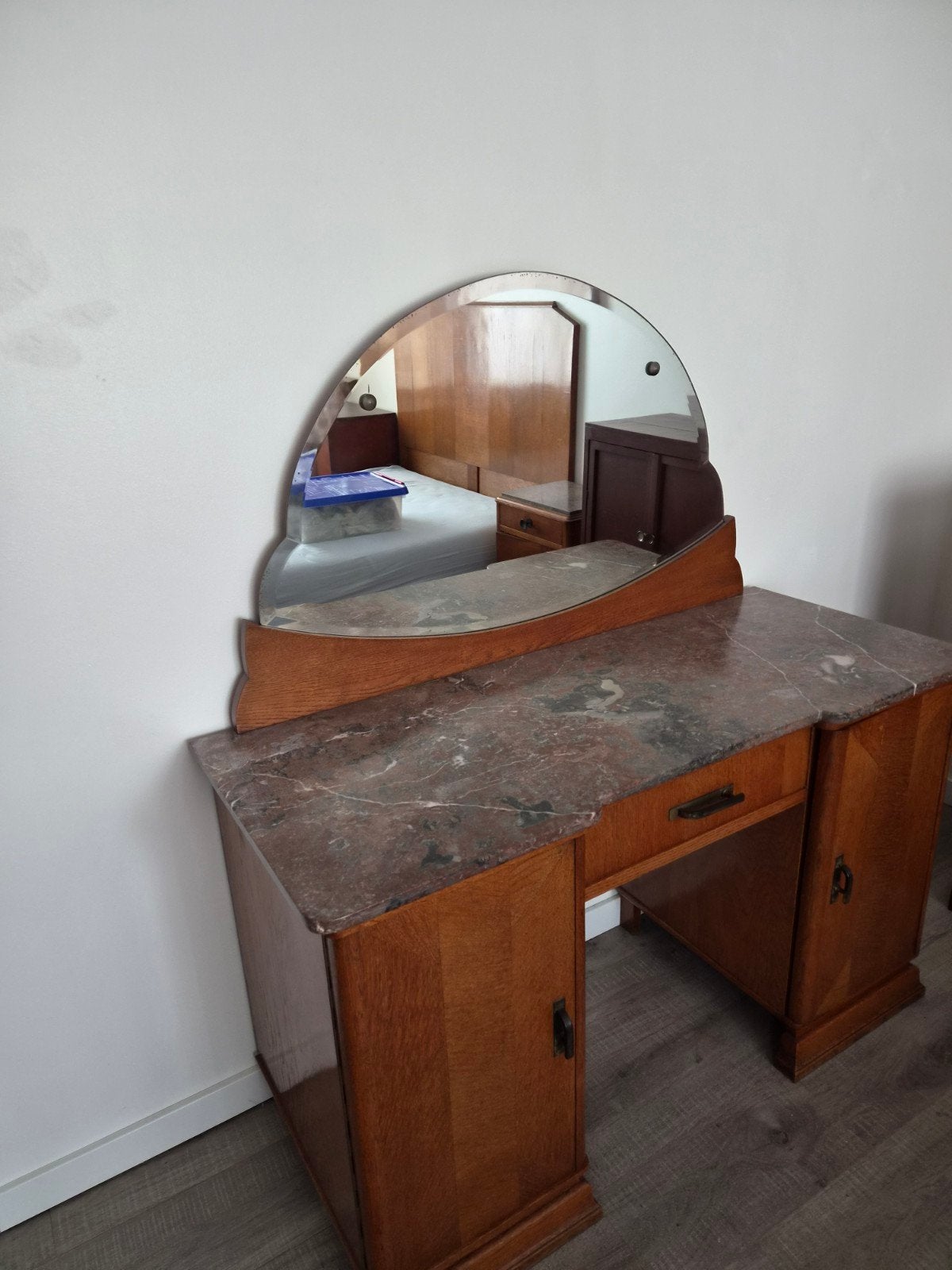 Art deco kaptafel, marmeren blad, Huis en Inrichting, Ophalen, Gebruikt, Art deco