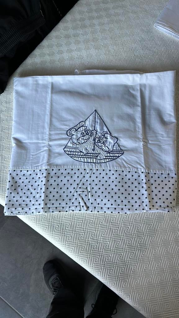 Lakentje babybed, Kinderen en Baby's, Ophalen of Verzenden, Gebruikt, Wit, Jongetje of Meisje