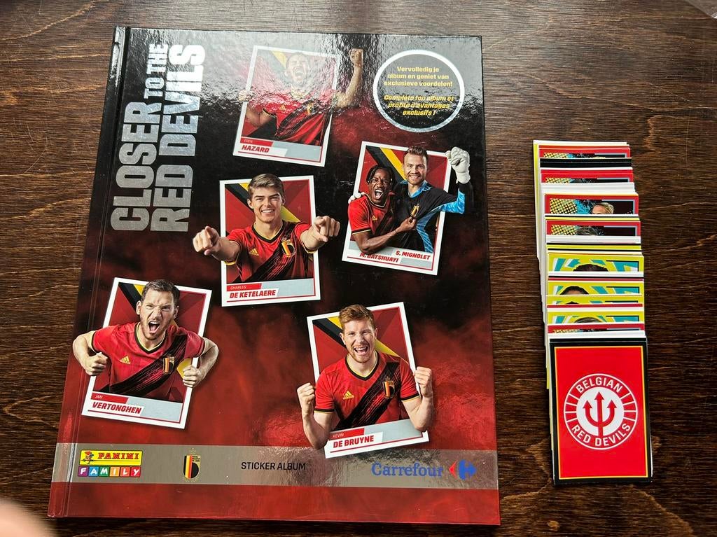 Panini Belgie ‘ closer to the red devils’ compleet, Ophalen of Verzenden, Zo goed als nieuw, Meerdere stickers