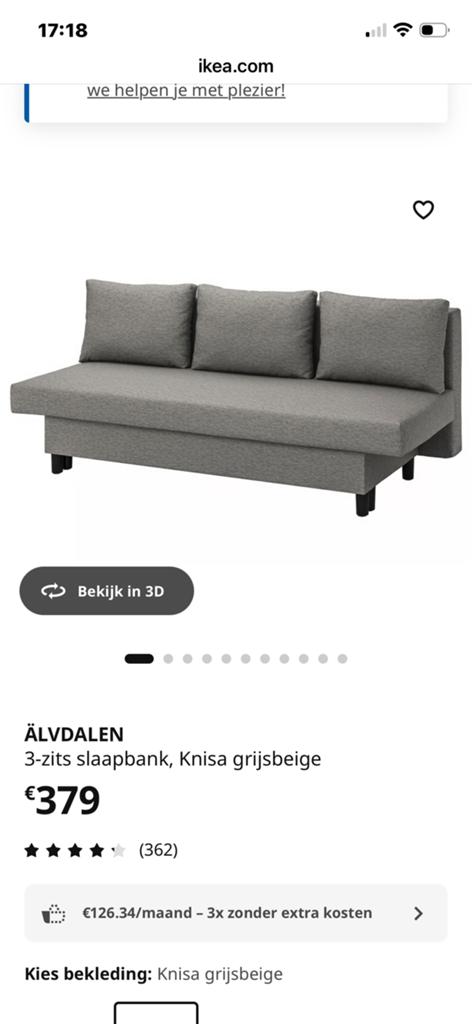 Slaapbank Ikea, Huis en Inrichting, Ophalen, Zo goed als nieuw