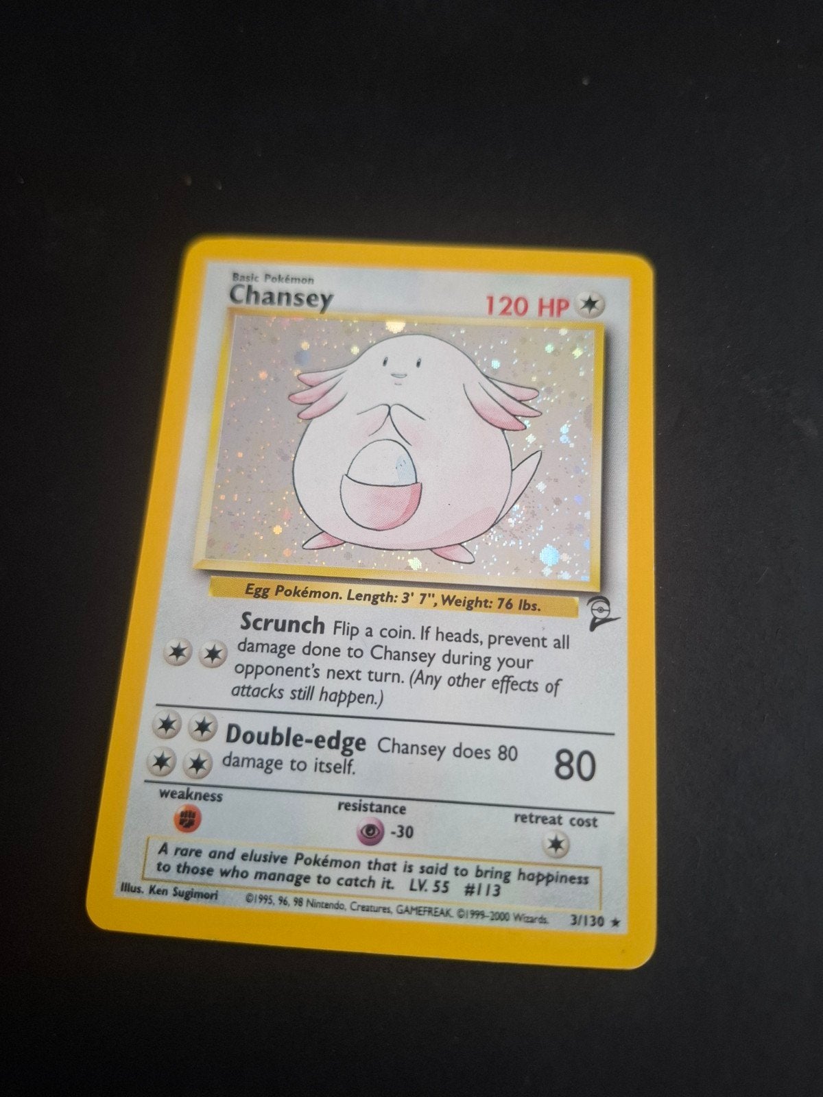 Pokémon Chansey 3/130 Holo Rare Base Set 2 Kaart, Ophalen of Verzenden