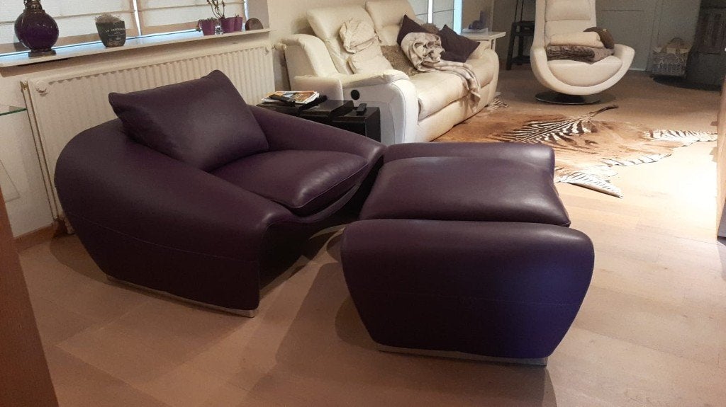 Italiaans design zetel met voet bank, Ophalen, Italiaanse design, Eenpersoons, Leer