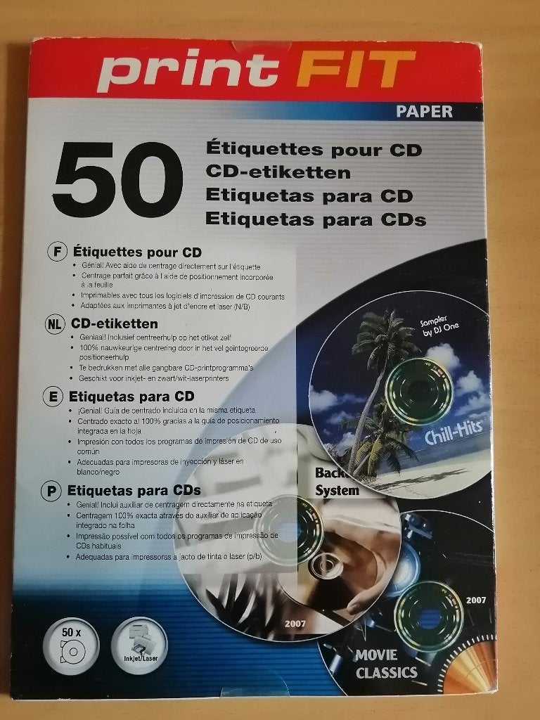 50 étiquettes autocollantes pour CD, Divers, Papeterie, Enlèvement ou Envoi, Neuf