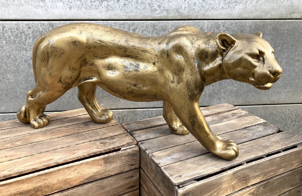 Prachtig panter beeld H35 x L80, Collections, Statues & Figurines, Neuf, Animal, Enlèvement
