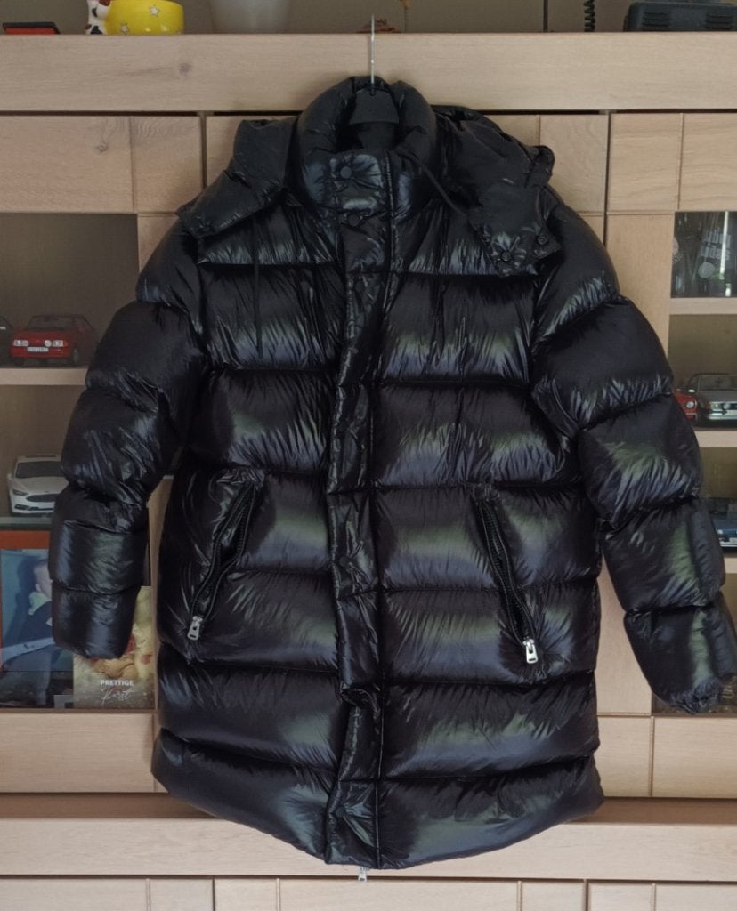 donsparka glimmend, Kleding | Heren, Ophalen, Zo goed als nieuw, Maat 52/54 (L), Zwart
