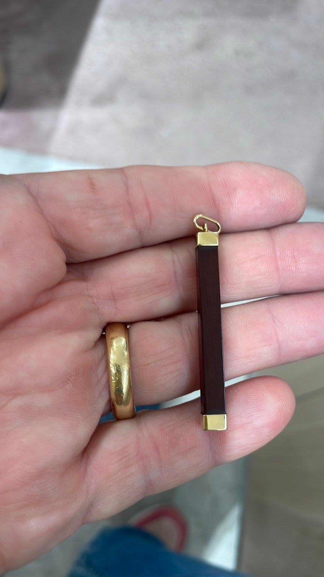 Jaspis hanger 18kt goud, Overige voorstellingen, Geel, Ophalen of Verzenden, Zo goed als nieuw