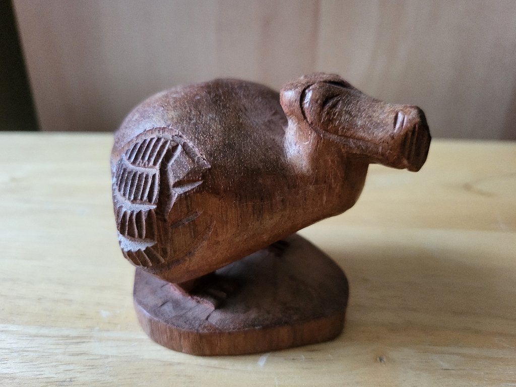 Statue en bois sculpté – oiseau dodo, Ophalen, Houtsnijwerk, Minder dan 20 cm, Hout