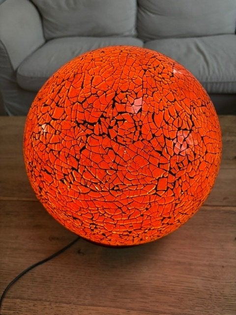 Lampe vintage DEHOKA Holland en mosaïque – Ø 31 cm, Lampe d'ambiance, Vintage, Verre, Avec interrupteur