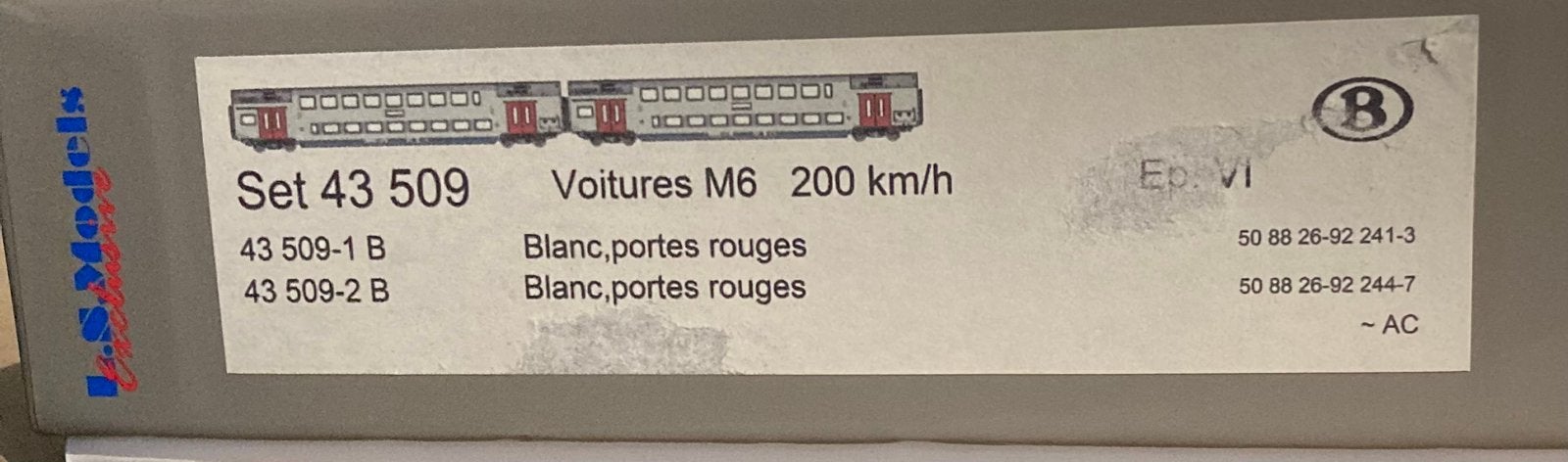 LS MODELS 43509 SNCB 2xM6 200km/h HO AC, Autres marques, Enlèvement ou Envoi, Courant alternatif, Comme neuf