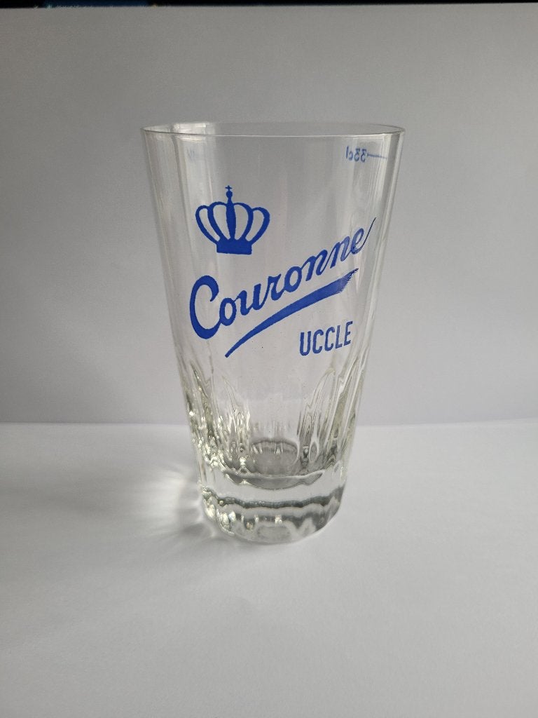 ancien verre à bière 33cl la couronne Uccle, Collections, Enlèvement ou Envoi, Utilisé, Verre ou Verres, Autres marques