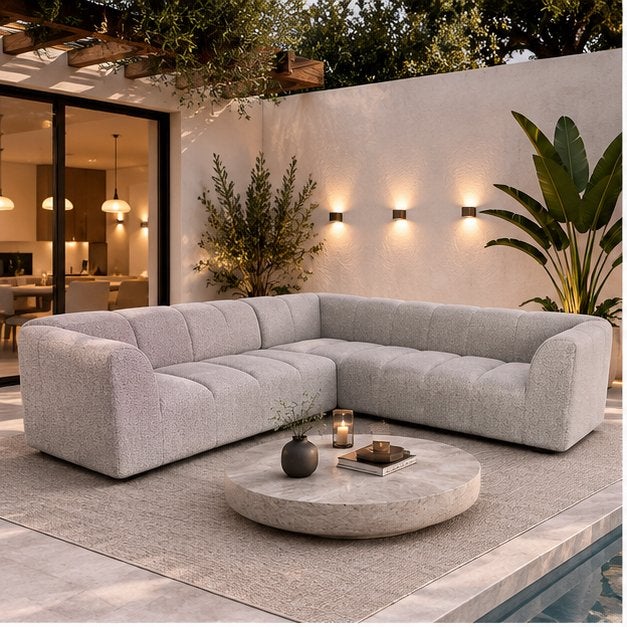 Luxe sunbrella hoekbank | direct leverbaar, Huis en Inrichting, Stoffering | Vloerbedekking, Ophalen, Zo goed als nieuw