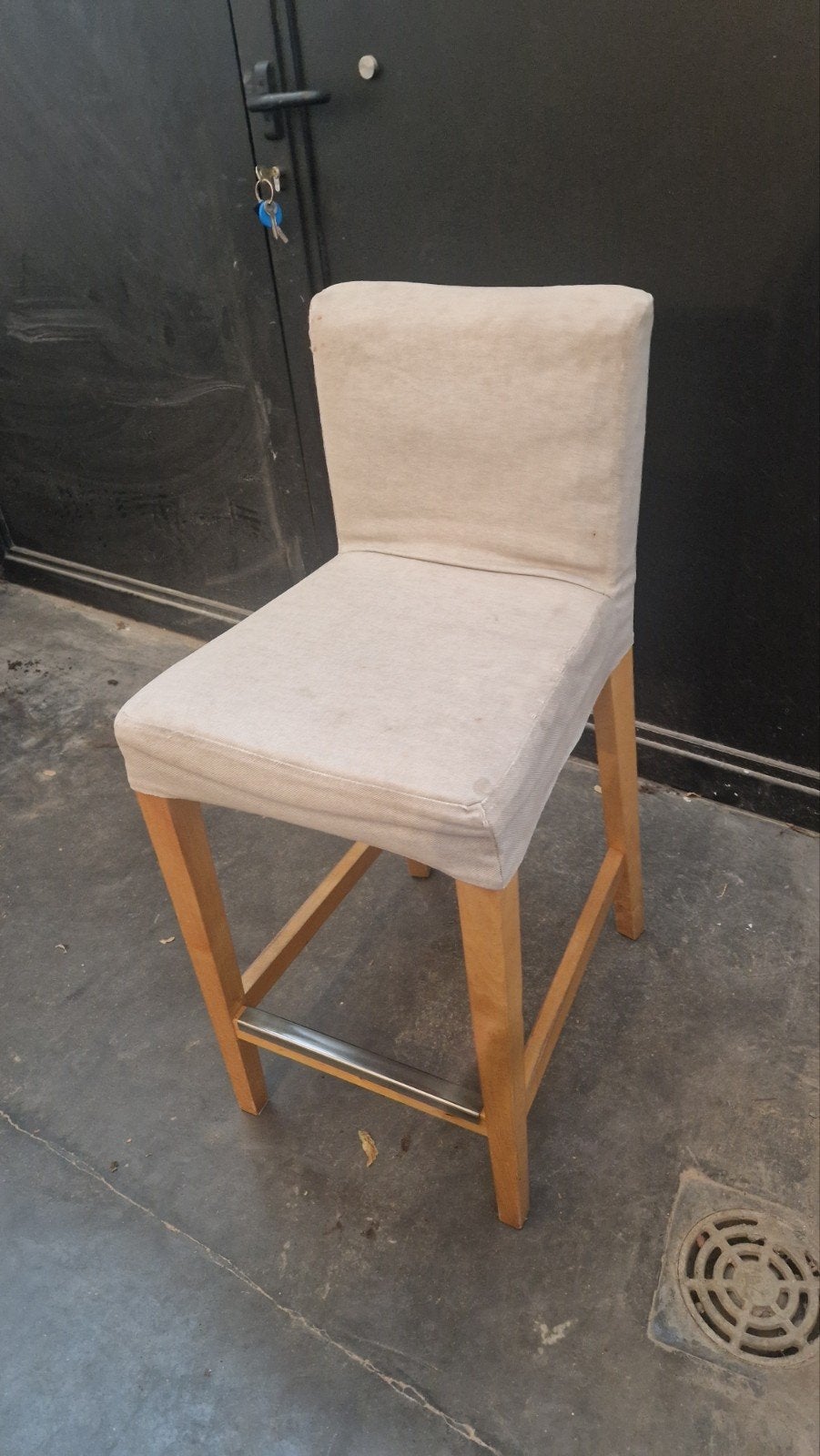 IKEA BERGMUND barkkruk met leuning 63cm!, Huis en Inrichting, Ophalen, 60 tot 90 cm, Hout, Gebruikt