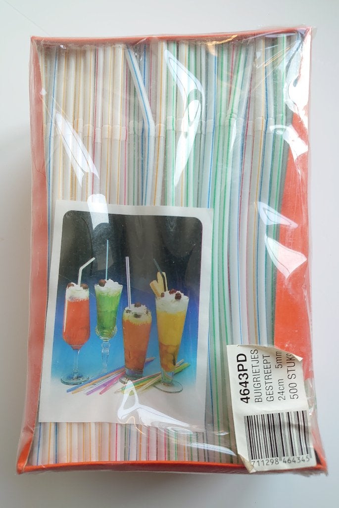 Mega pak: 500 buigrietjes gekleurd & gestreept | 24 cm, Overige typen, Ophalen of Verzenden, Nieuw, Meerkleurig