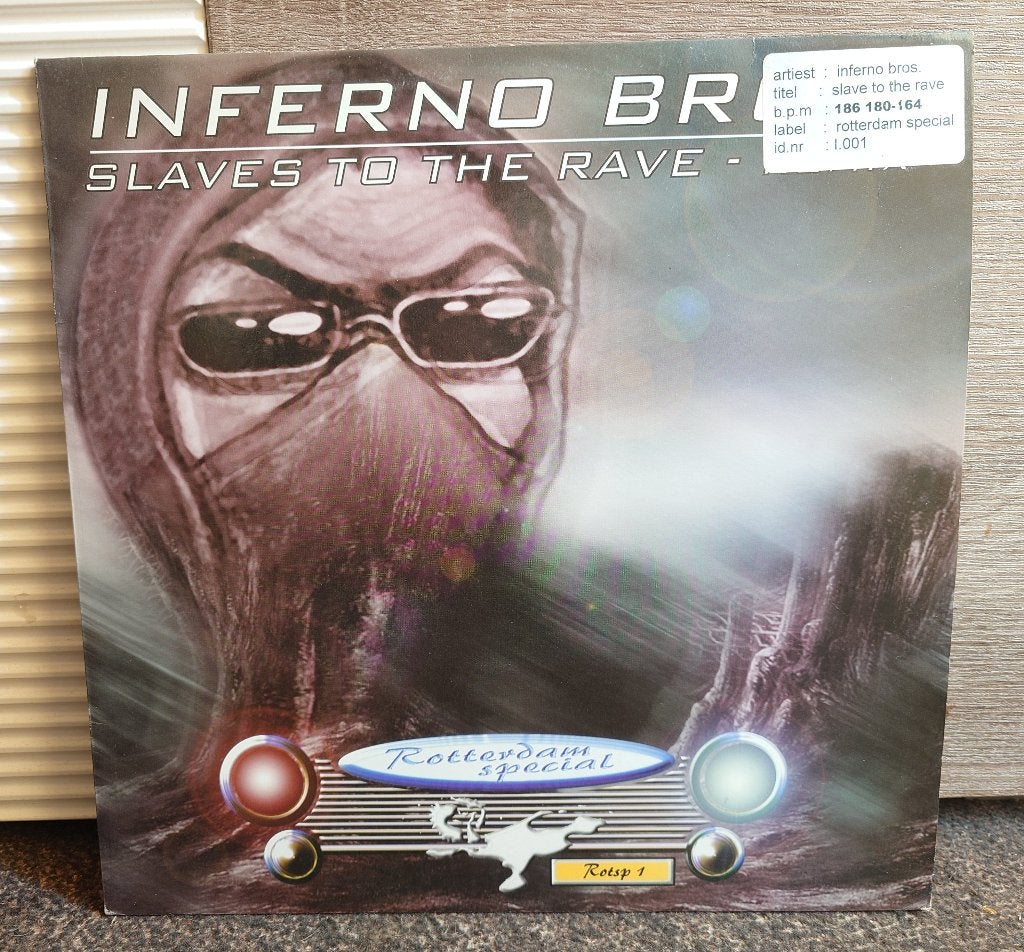 Inferno Bros. – Slaves To The Rave (Remix)(12'' Vinyl), Cd's en Dvd's, Vinyl | Dance en House, Hardcore, Verzenden, Zo goed als nieuw