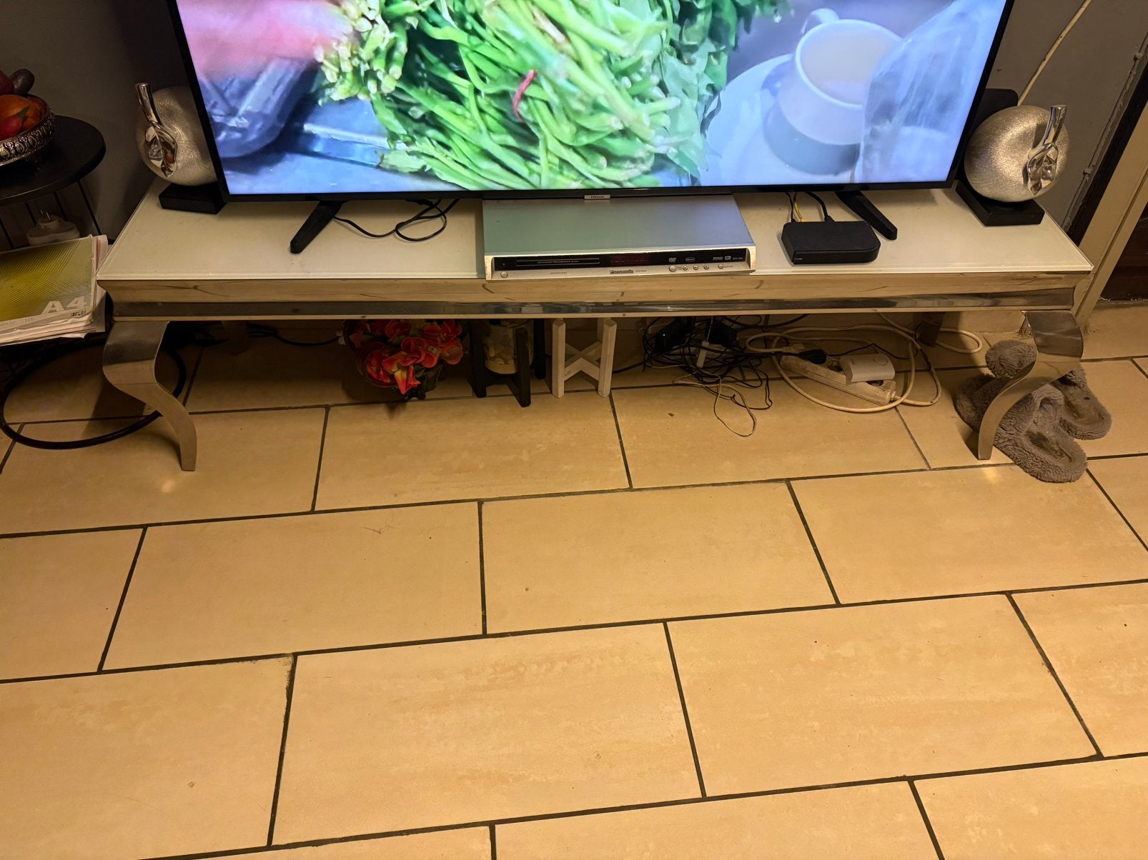 Meuble TV, 25 à 50 cm, Verre, Moins de 100 cm, Comme neuf