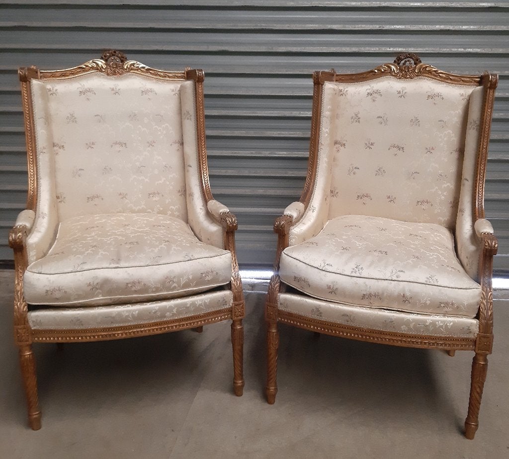 Anciens fauteuils de style Louis XVI,, Antiquités & Art, Enlèvement ou Envoi