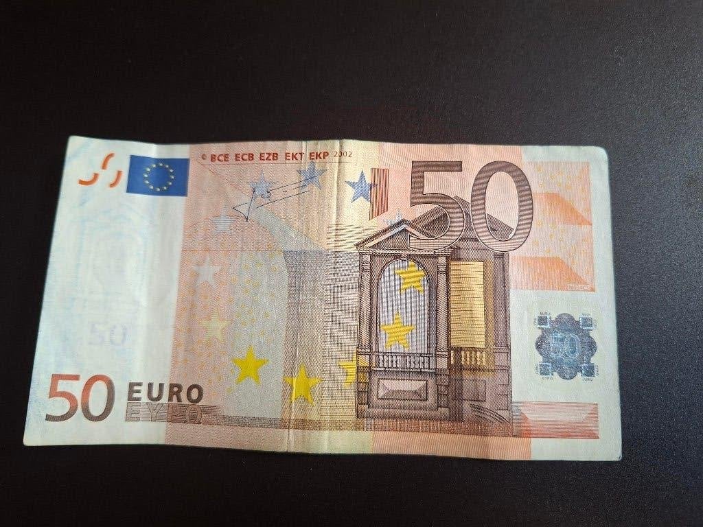 2002 Spanje 50 euro oude serie Trichet code M034, Verzenden, Spanje, 50 euro, Los biljet