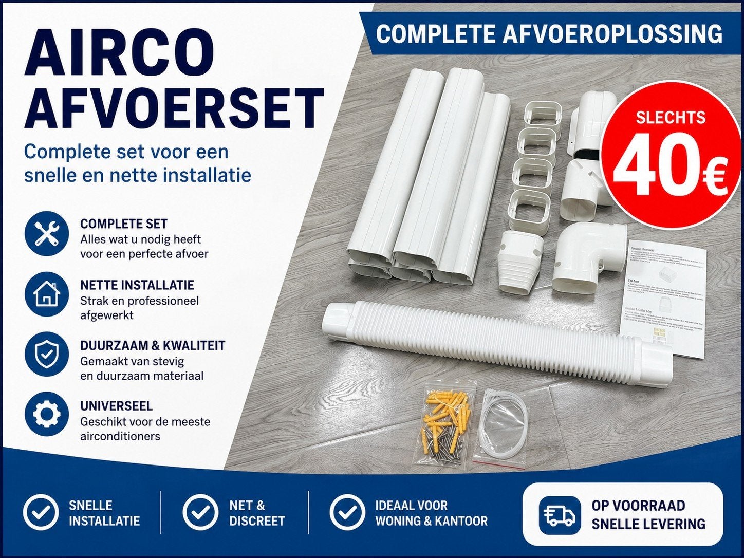 pvc airco goot 3 meter, Ophalen