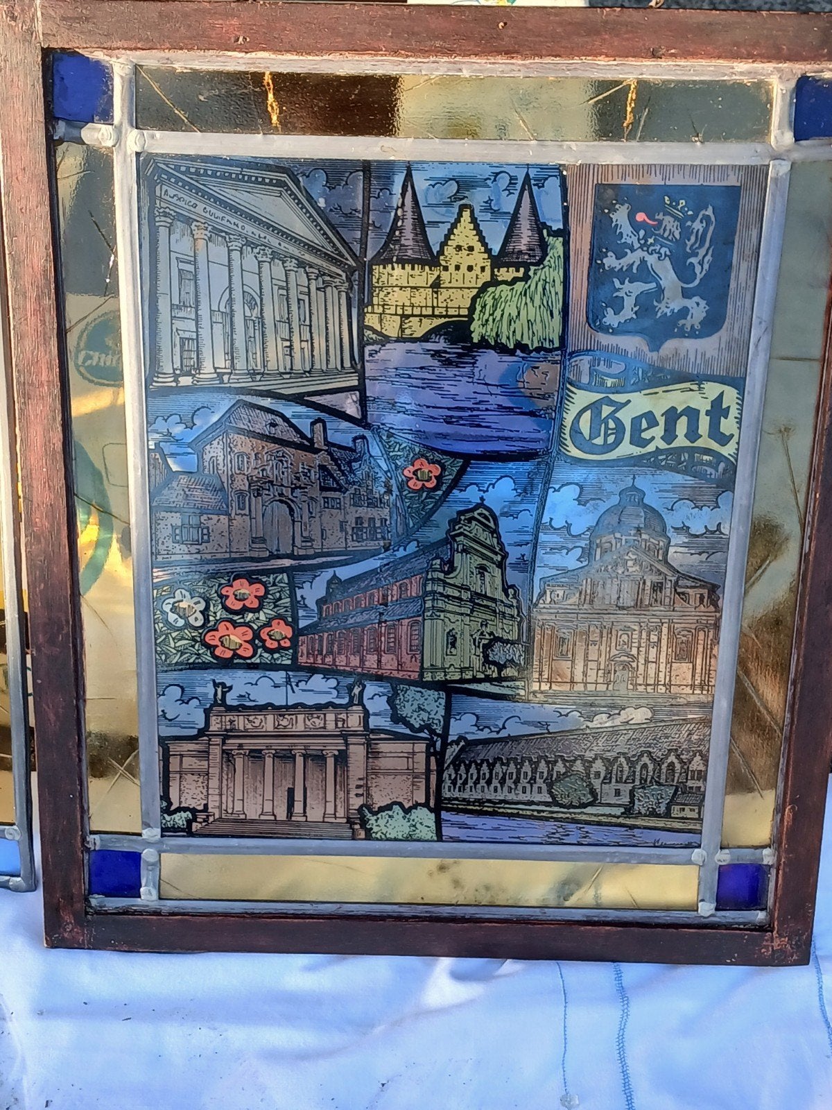Fenêtre en verre avec vue sur Gand, Bricolage & Construction, Enlèvement ou Envoi