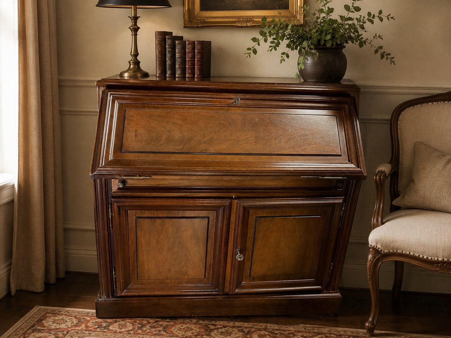 Klassieke secretaire / bureaukast – €35, Maison & Meubles, Armoires | Secrétaires, Enlèvement, Comme neuf