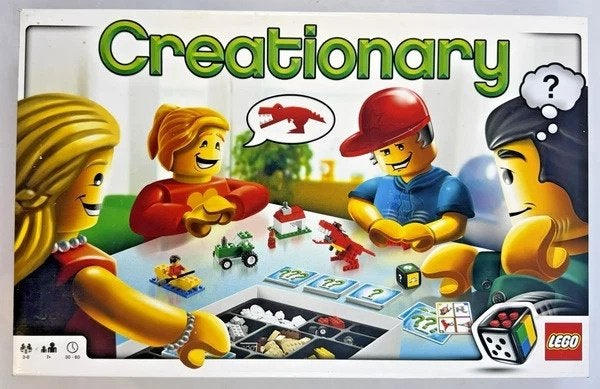 Jeu de plateau LEGO Creationary 3844 jeu de société complet, Trois ou quatre joueurs, Envoi, Comme neuf, Overig