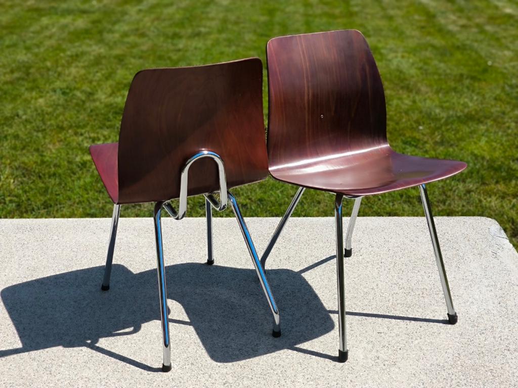 2 Pagholz Pagwood stoelen, Duitsland, jaren 70, Huis en Inrichting, Stoelen, Ophalen, Overige materialen, Twee, Bruin